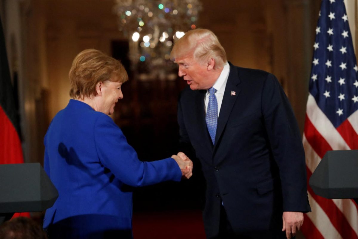 Angela Merkel and Donald Trump