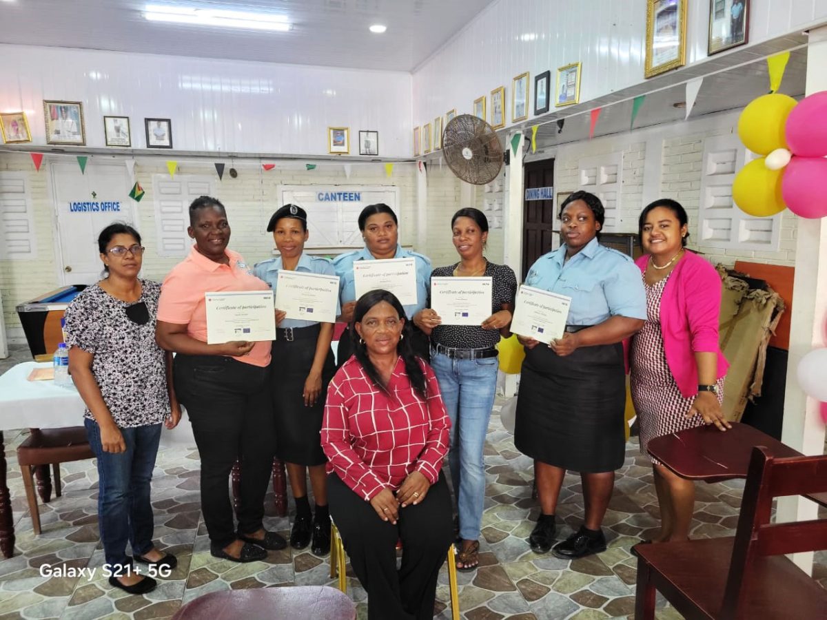 Maureen Hope with some police officers she trained
