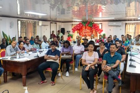 Contractors at the contract signing in Region Two (DPI photo)
