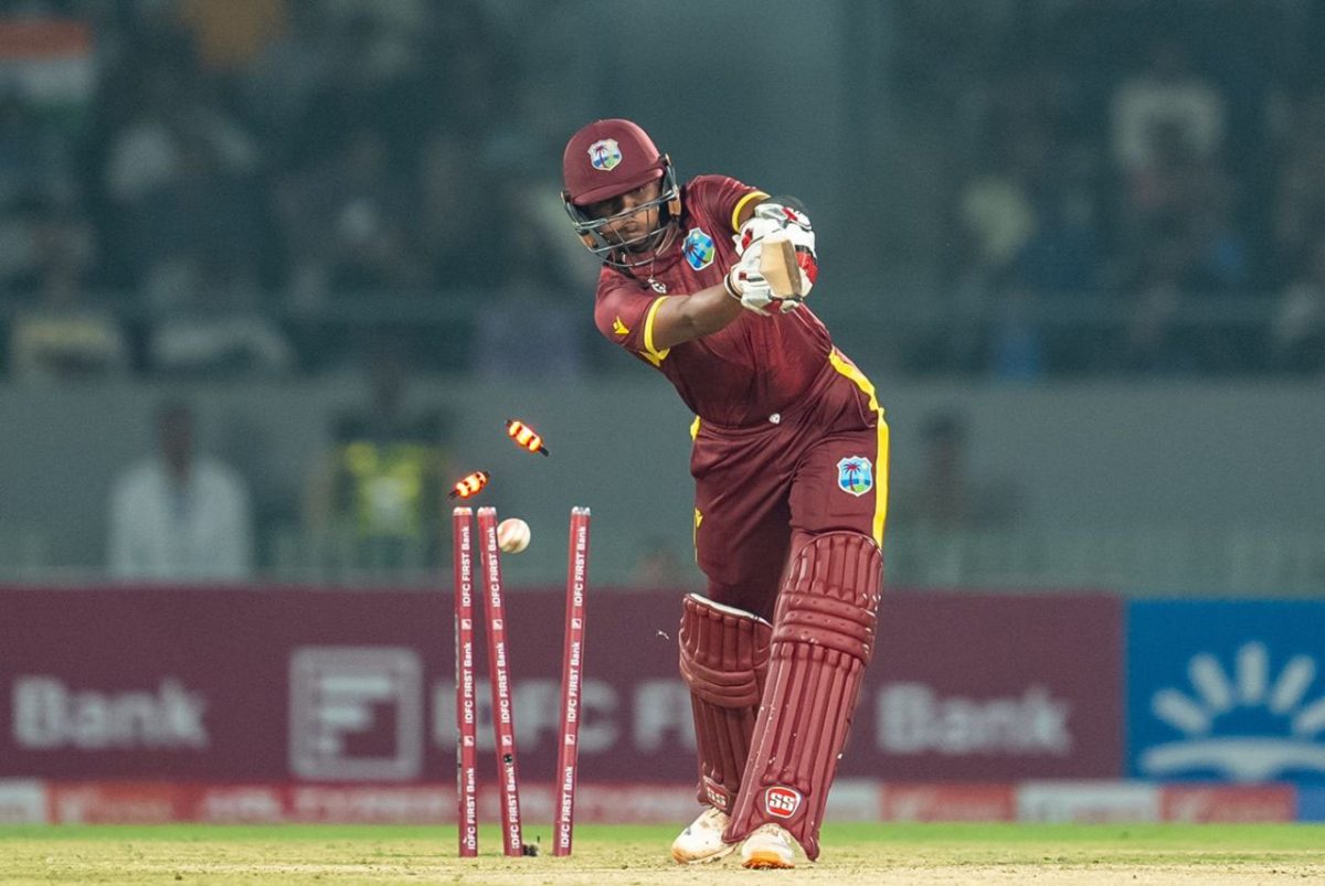 Shabika Gajnabi is bowled by Renuka Singh for 3 (ESPN Cricinfo Photo).