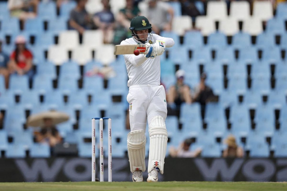 Corbin Bosch recorded the highest score by a No.9 batsman on debut in Test cricket with an unbeaten 81 from 93 deliveries (ESPN Cricinfo Photo)