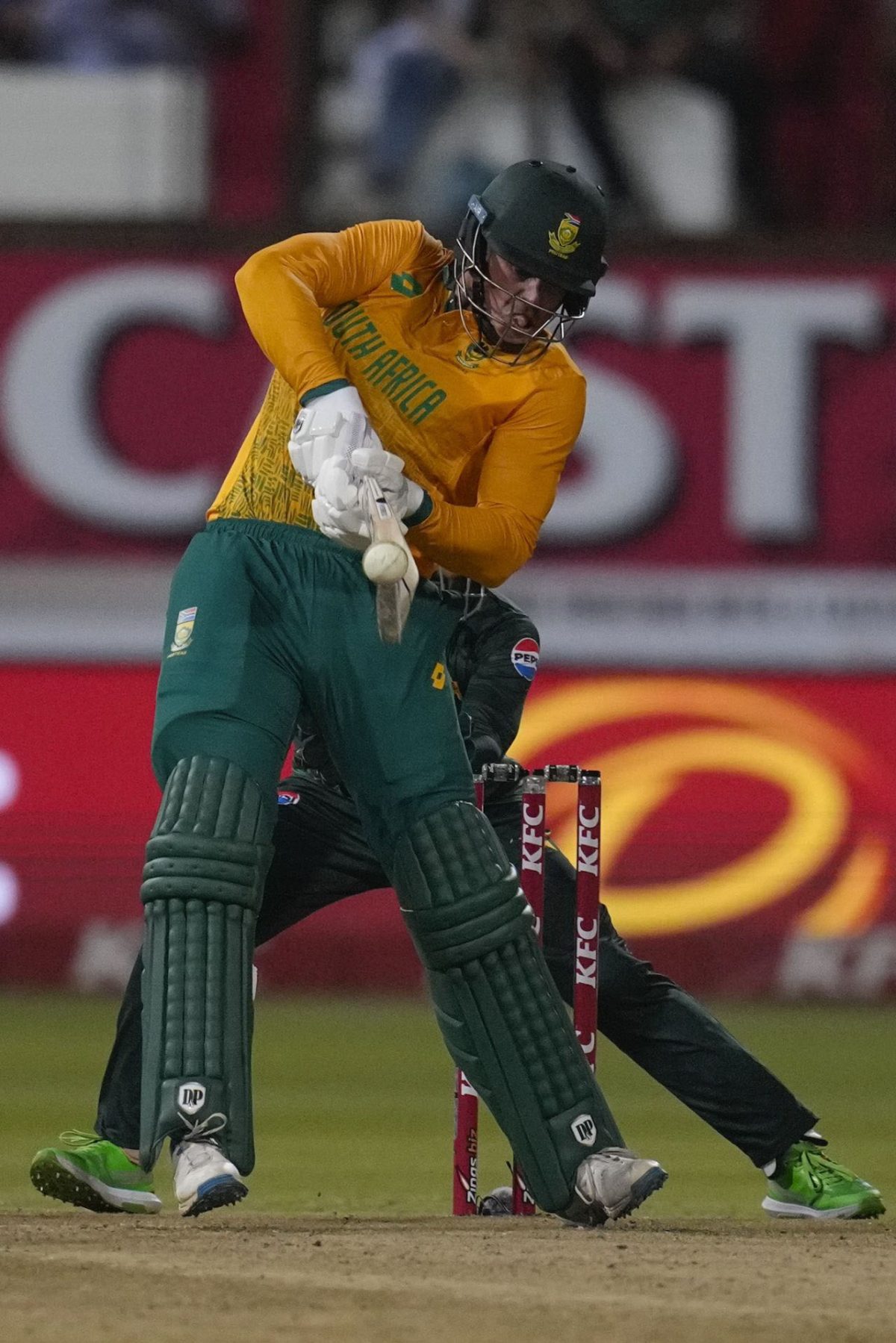 George Linde engineered South Africa’s victory with an all-round performance of 48 runs from 24 deliveries with the bat and 4-21 with the ball (ESPN Cricinfo Photo).
