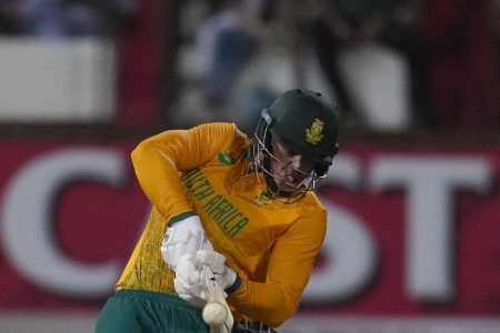 George Linde engineered South Africa’s victory with an all-round performance of 48 runs from 24 deliveries with the bat and 4-21 with the ball (ESPN Cricinfo Photo).
