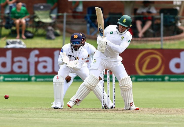 Ryan Rickleton flicks through the leg-side area
during his maiden test century (ESPN Cricinfo Photo).
