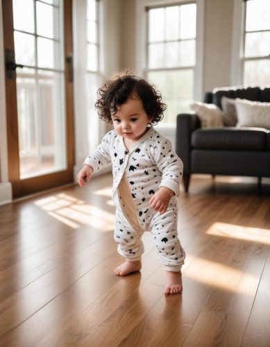 AI generated image of a baby taking those first steps (Image by Freepik)