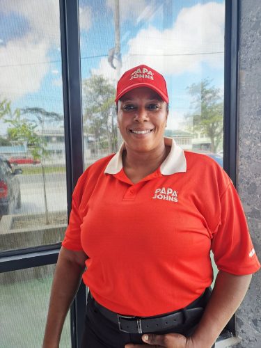 Papa Johns Guyana, General
Manager Melanie Benjamin 