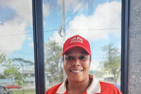 Papa Johns Guyana, General
Manager Melanie Benjamin 