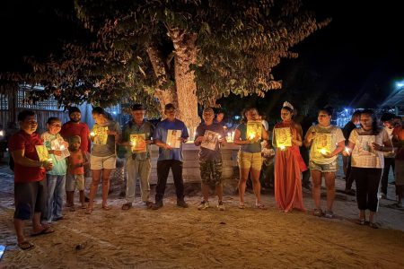 A vigil was held on Friday at St Cuthbert’s Mission in memory of Olive Andrews, her daughter Athina Andrews and Athena’s daughter, Emma, 7, who died in a crash two Saturdays ago. (Alvoro Simon Facebook page)