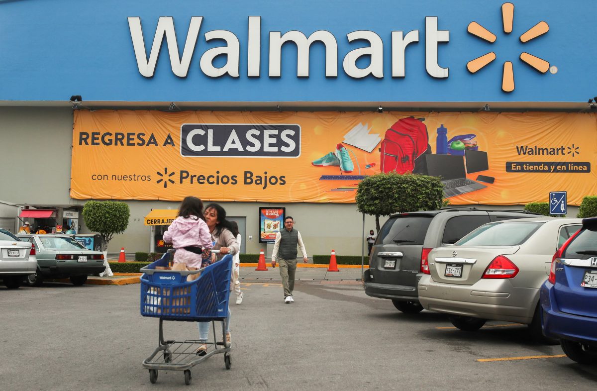 The logo of Walmart is pictured outside a store in Mexico City, Mexico July 27, 2023. REUTERS/Henry Romero/File Photo 