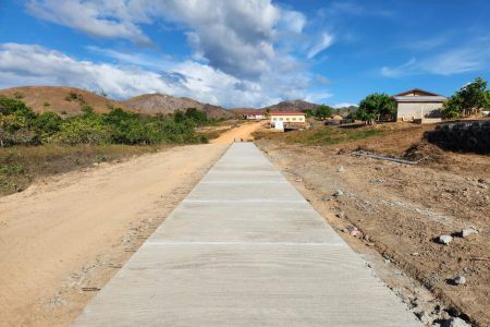 Yurong Paru road: The construction of a 1 km ridged concrete road in Yurong Paru Village, Region Nine, officially commenced on December 3, 2024.  It is expected to be completed by February 2025. (Ministry of Public Works photo)
