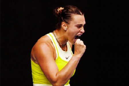 Belarus' Aryna Sabalenka reacts during her second round match
against Spain's Jessica Bouzas Maneiro REUTERS/Kim Kyung-Hoon
