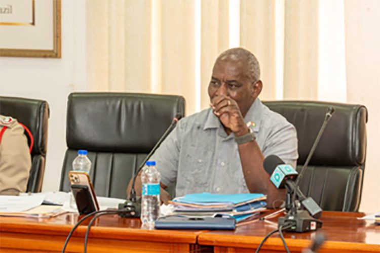 Minister of Home Affairs Robeson Benn during his Ministry’s end-of-year press conference yesterday