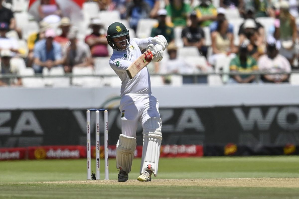 South Africa’s Kyle Verreynne crunches a delivery to the boundary en route to his fourth century (ESPN Cricinfo Photo)
