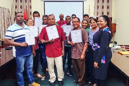 Representatives of logging groups previously registered under the Friendly Societies Act which were last year officially transitioned into Cooperative Societies.Representatives of logging groups previously registered under the Friendly Societies Act which were last year officially transitioned into Cooperative Societies.