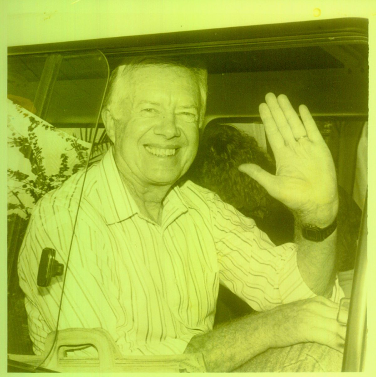 The late, former US President Jimmy Carter waving goodbye at the end of the Carter Center observation mission at the pivotal 1992 general elections. Carter passed away on December 30 last year at the age of 100.