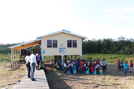 Minister of Health, Dr Frank Anthony  last week commissioned the Imbotero Health Post in Region One (Barima-Waini).
The facility was built at a cost of $16m and currently serves approximately 410 residents who will benefit from a variety of healthcare services provided free of cost. (Ministry of Health photo)
