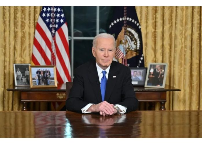 US President Joe Biden looks on after he delivered his farewell address to the nation from the Oval Office of the White House in Washington, DC, USA, 15 January 2025. EPA-EFE/MANDEL NGAN / POOL