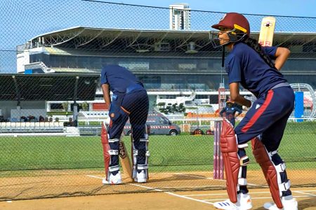 The West Indies U19 women are giving it their all in Malaysia for the upcoming world cup (Windies Cricket photo)