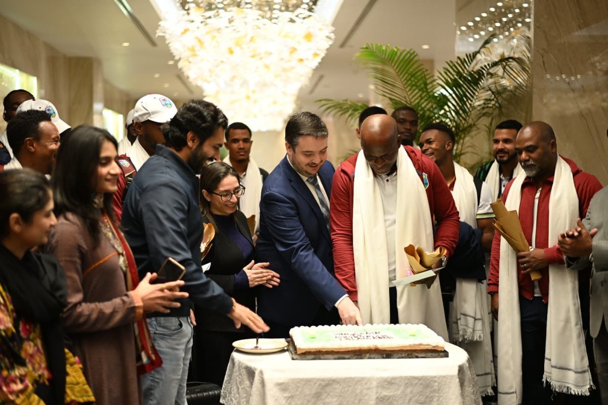 The West Indies team arrived in Islamabad, Pakistan on Sunday for their
Test cricket series and was given a warm welcome. They will play two tests. (Windies Cricket photo)