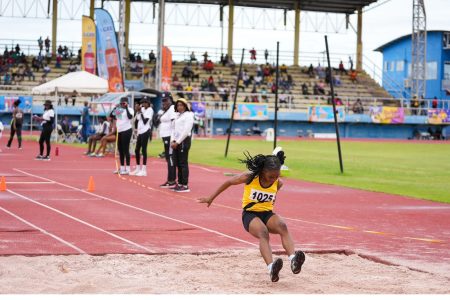 Action in the Girl’s Long Jump.