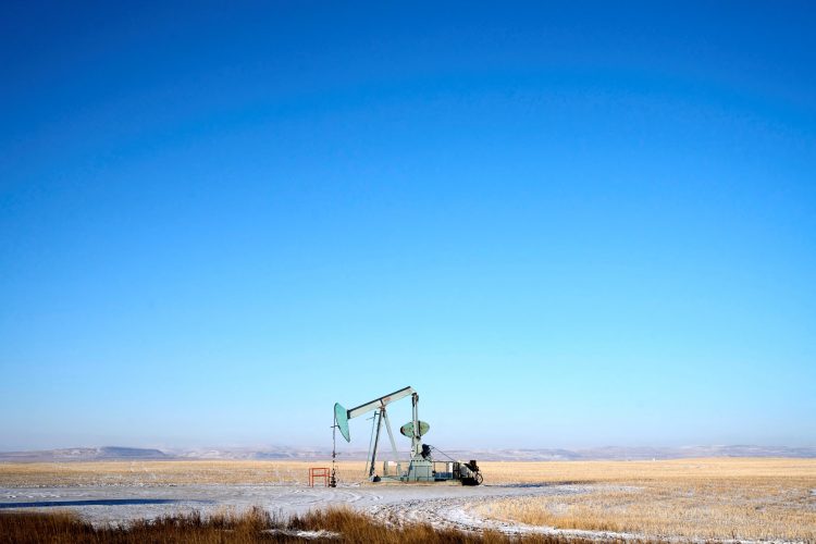 A view of an oil pump jack on the prairies near Claresholm, Alberta, Canada January 18, 2025. REUTERS/Todd Korol