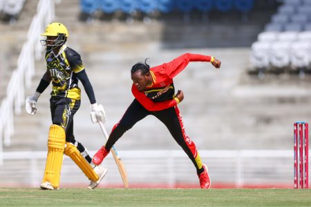 Guyana Rainforest Rangers fast bowler Quenten Sampson, was reported for a suspect bowling action and as such has been suspended from bowling. (CWI Photo)
