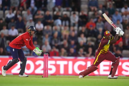 Rovman Powell fought to the end with an unbeaten 79 from 45 balls. (PA Photos/Getty Images) 