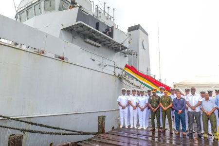 GDF personnel at the decommissioning ceremony (GDF photo)