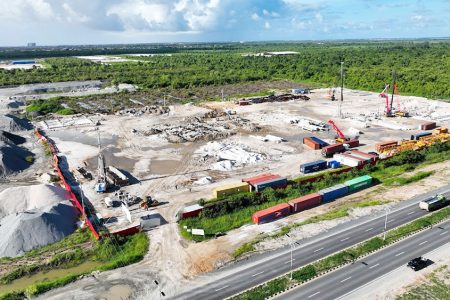 A drone shot of the site
