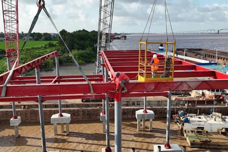 Work under way on the marina and conference centre (Gaico photo)