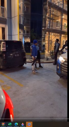 Police at the scene last night