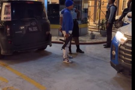 Police at the scene last night