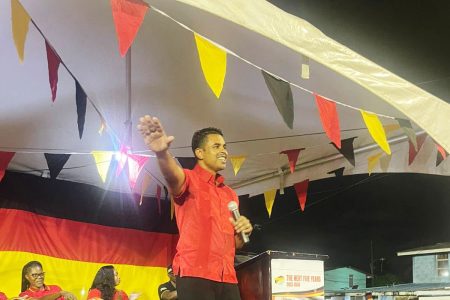 Minister Charles Ramson while addressing the gathering at Back Circle 