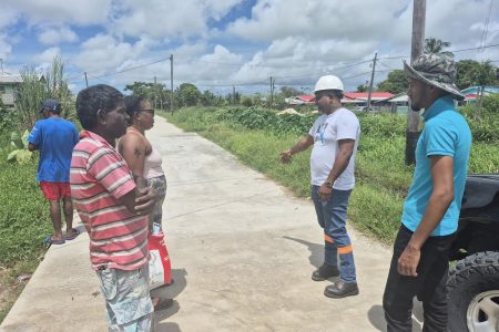 Yesterday, a team from GPL visited residents of Skull City, West Bank Demerara and Washington, Parika, East Bank Essequibo to sensitize residents about the requirements for new service. These two communities are among several areas airmarked to receive electricity for the first time, a release from GPL said.  (GPL photo)
