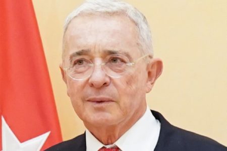 Ex-Colombia president Alvaro Uribe was convicted of witness bribery and procedural fraud but acquitted of bribery charges. Credit: PP Comuni-dad de Madrid, CC BY-SA 2.5 / Wikimedia.