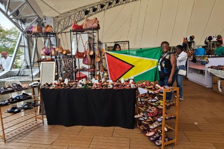 Guyanese participating in CARIFESTA VX Sunday afternoon joined hundreds of others from the Caribbean region to showcase their locally made products at the CARIFESTA Village and Grand Market at Waterford, Bridgetown, Barbados.