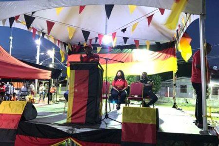Jermaine Figueira at the public meeting 