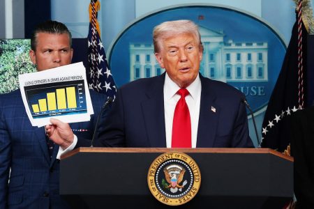 US President Donald Trump making the announcement (Reuters photo)