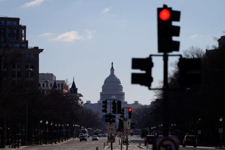 FILE PHOTO: The Dome of the U.S. Capitol is seen along Pennsylvania Avenue, in Washington, D.C., U.S., February 21, 2025. REUTERS/Kent Nishimura/File Photo
