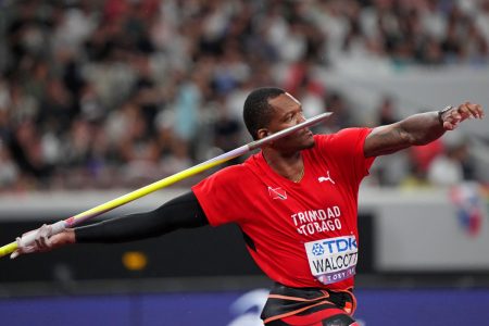 Keshorn Walcott (TTO) competes in the mens javelin throw during the World Athletics Championships at National Stadium. Mandatory Credit: Kirby Lee-Imagn Images 