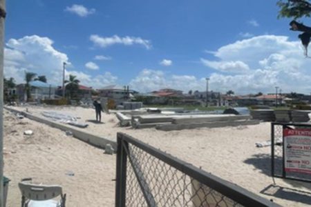 A section of the Farnum playfield where construction work is ongoing