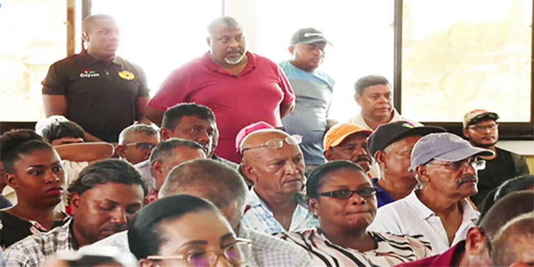 Farmers press Ali on grading, canals and production costs during Skeldon visit